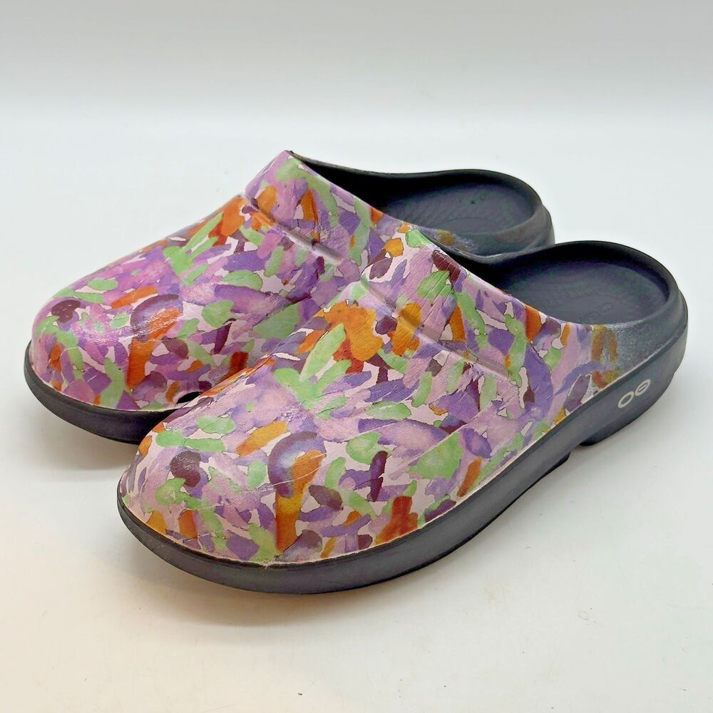 Oofos OOcloog Slip On Recovery Shoes Women’s 7 Multicolor Comfortcore Mule Clog